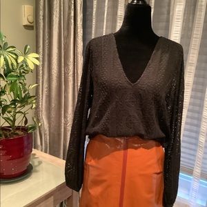 THEORY Silk Lace Top